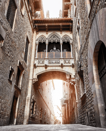 Barrio gótico visitado con un guia turistico oficial de Barcelona